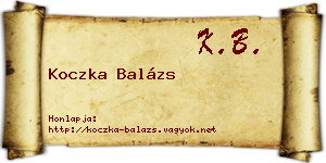 Koczka Balázs névjegykártya