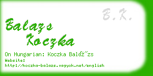 balazs koczka business card